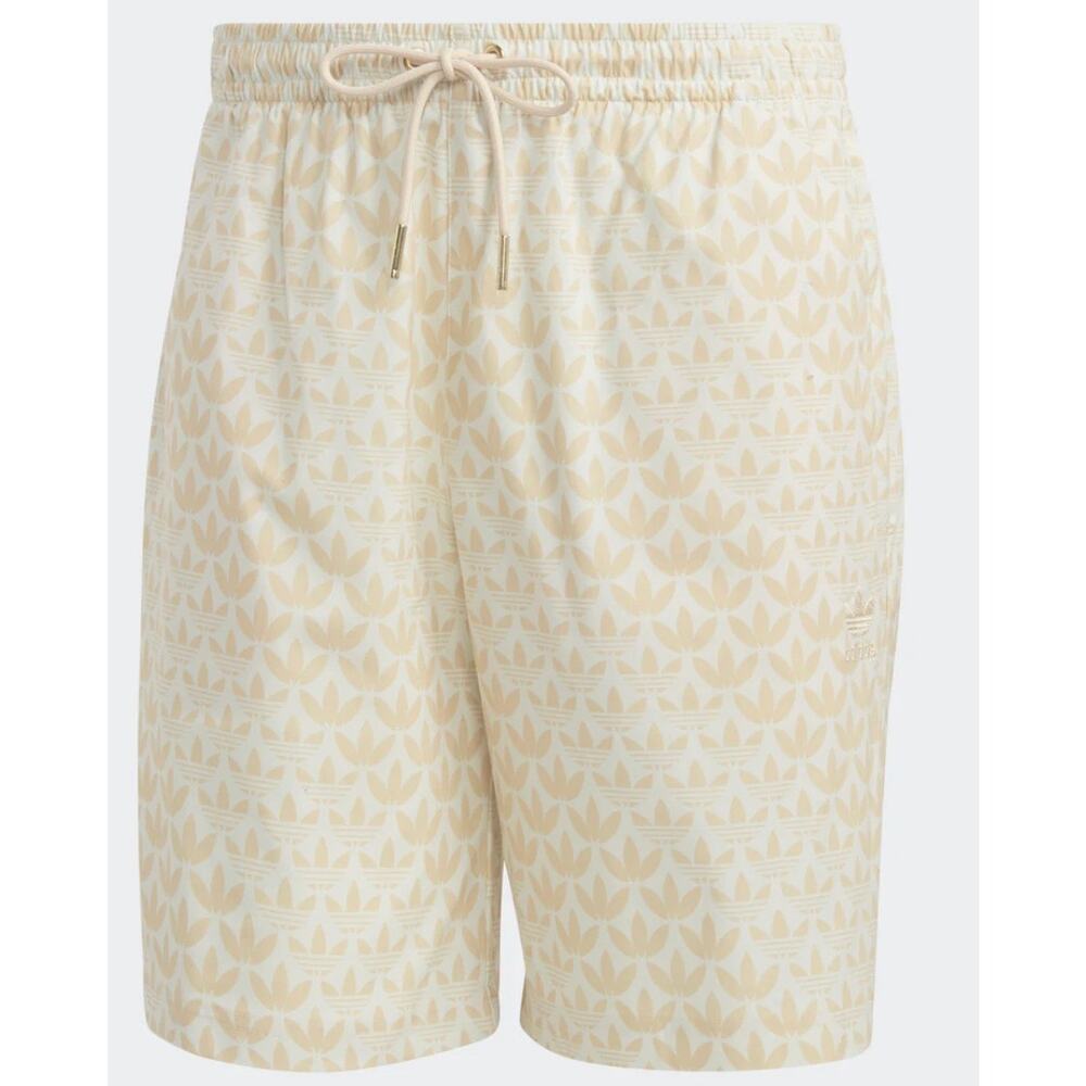 Adidas Monogram Allover Print preppy graphic Shorts Sand Strata Men's sz XS NEW